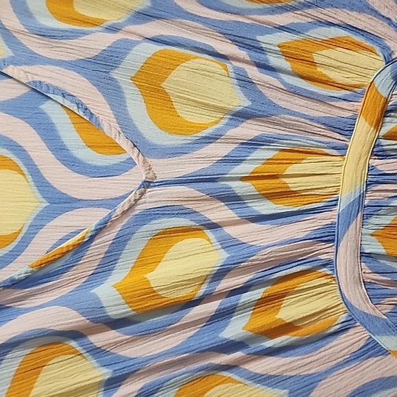 Free People Blue and Orange Patterned Kimono Dress - Picture 2 of 4